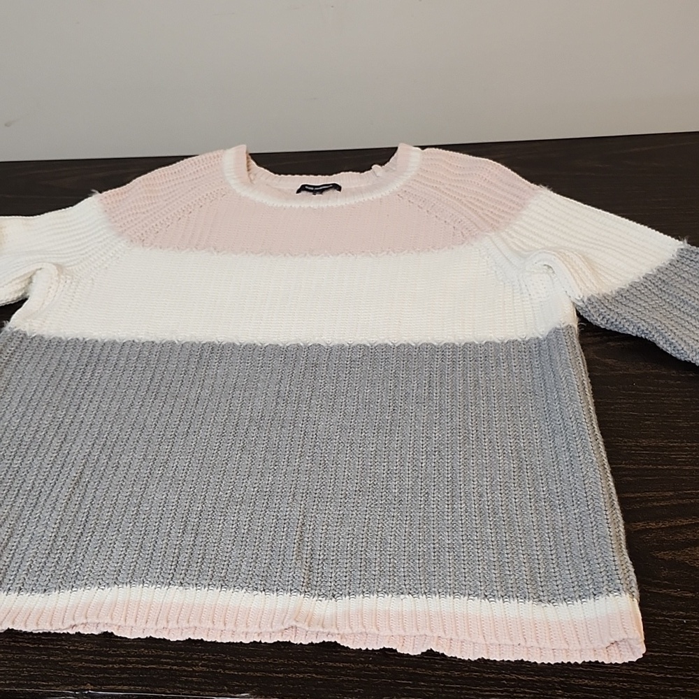 525 America Cotton color block sweater Chunky Fishermen 1X